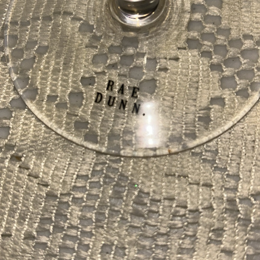 Rae Dunn “ Devour” cupcake holder/  glass cloche - Picture 3 of 4